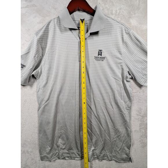Tiger Woods Foundation Nike Performance Golf Gray Polo Size Medium Earl Woods - Picture 7 of 8